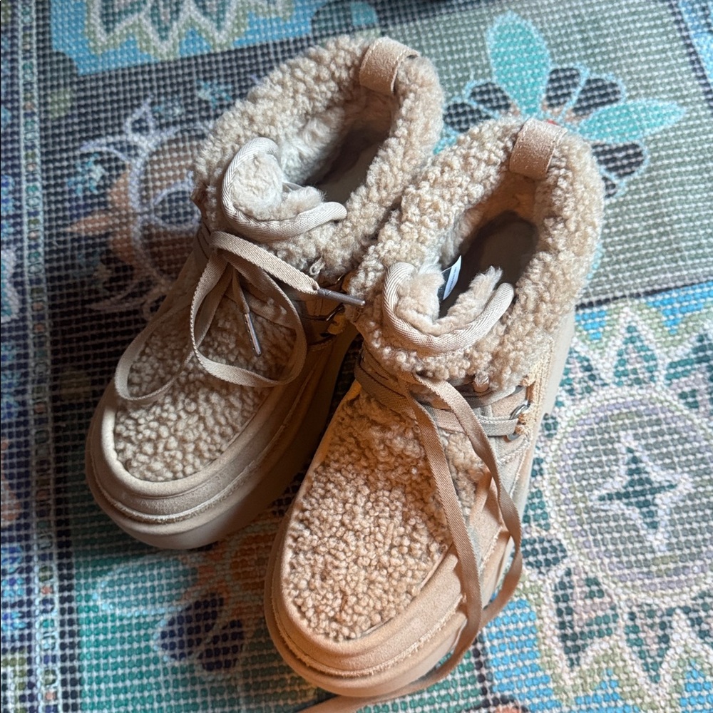 Ugg Cream Shearling Platform Boots - image 7